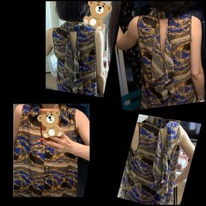 Butterfly 🦋 Semi-Open Back Sleeveless Blouse, Size S-M